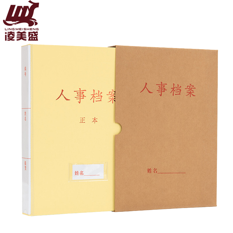 凌美盛 优选PP材质干部人事档案盒 A4新标准 三柱蛇簧夹25mm背宽RSDA28-1 可定制/个