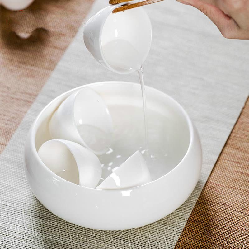 家柏饰(CORATED)德化白瓷茶洗大号陶瓷洗笔缸家用水盂杯洗水洗功夫茶具茶道配件Z图片