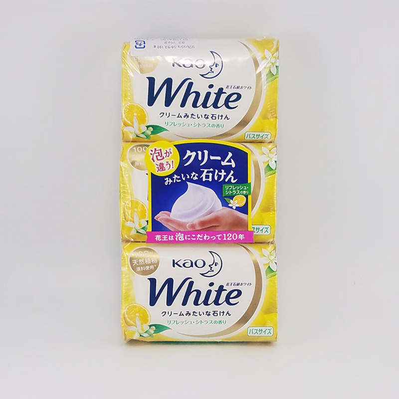 花王家用洗衣肥皂天然植物柑橘泡沫香皂 香皂130g*3块