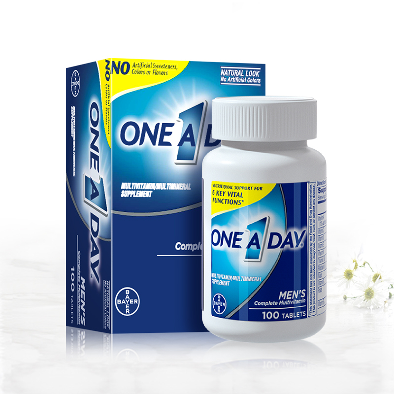 拜耳复合维生素One A Day男士复合维生素100粒补钙镁锌B族番茄红素