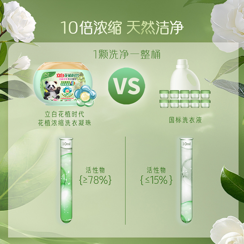 立白花植时代浓缩洗衣凝珠240g持久留香深层洁净护色护衣除菌除螨除味高清大图