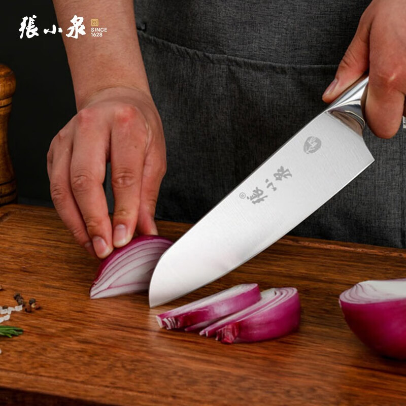 张小泉厨刀180mm锋利耐磨舒适手柄大师印声谷系列D100023高清大图