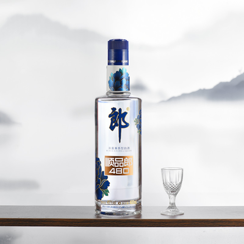 郎顺品郎蓝顺480ml6瓶装整箱兼香型白酒粮食酒高粱酒口粮酒
