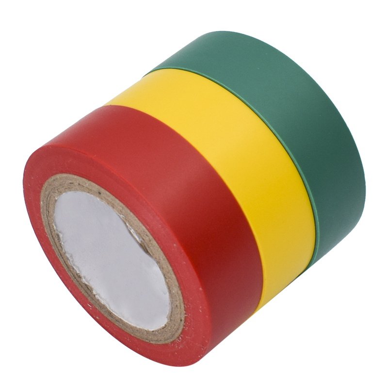 [苏宁自营]勒塔(LETA)工具 彩色绝缘胶带 电工标记胶带10m*18mm(3卷装) 耐磨防潮耐酸碱LT-PPE551