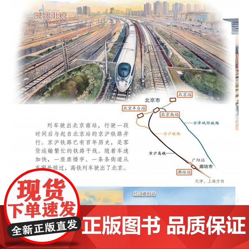 正品 给孩子们的铁路旅行绘本:京沪高铁之旅9787113316068 陈曦 高铁动车传奇科普读物 中小学生课外读物高清大图