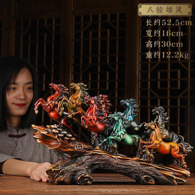 美帮汇铜八骏马摆件铜马马到成功客厅总裁董事长办公桌装饰品高清大图