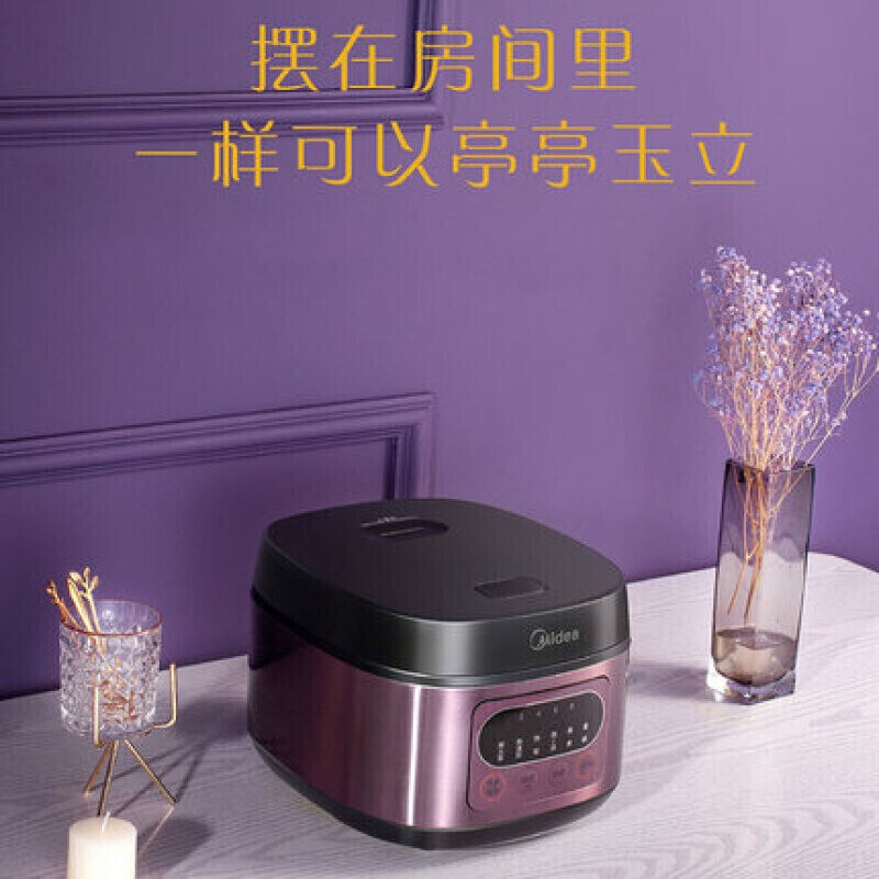 美的(Midea)电饭煲 家用一键柴米饭 智能预约金属机身 圆灶釜内胆可电饭锅 4L MB-FB40M171