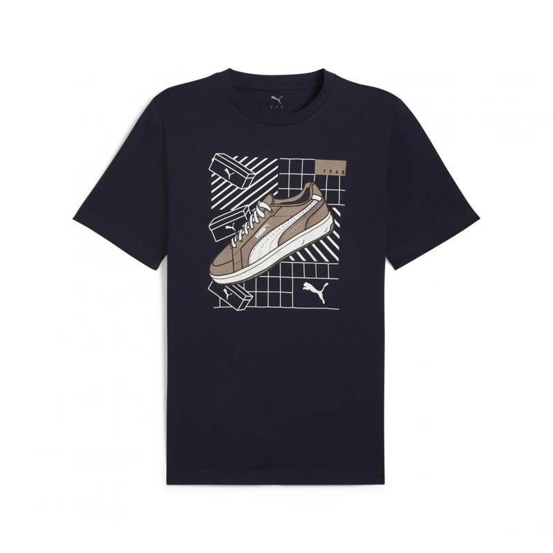 彪马(Puma)男士短袖 graphic印花纯棉休闲T恤春夏季百搭基础款海