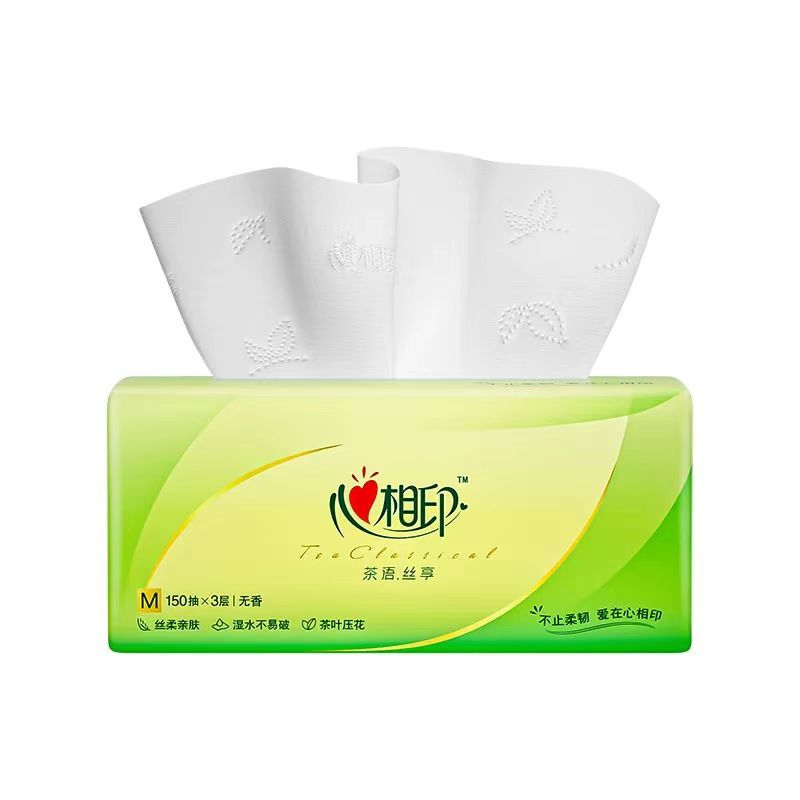 恒安 心相印茶语丝享系列150抽三层塑装纸面巾(60包/箱)DT32150高清大图