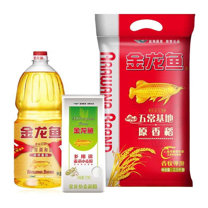 8l 金龙鱼原香稻2.5kg 金龙鱼多用途麦芯小麦粉1kg)