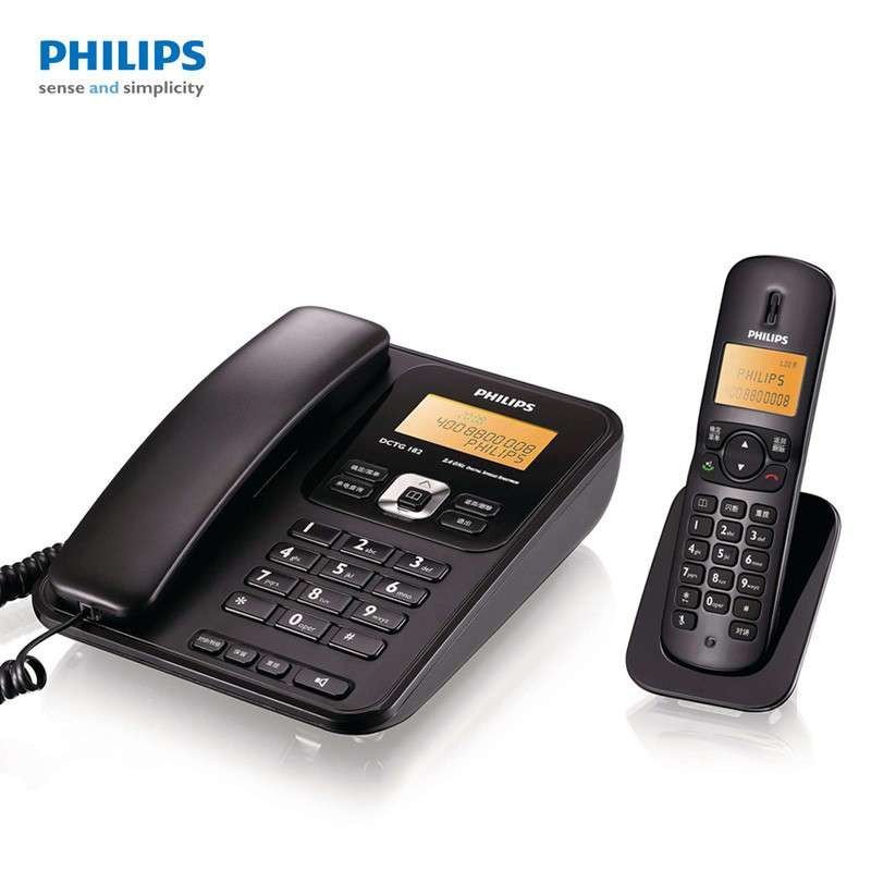 飞利浦DCTG182 数字无绳 子母家用电话机 双免提 无线座机 一拖一