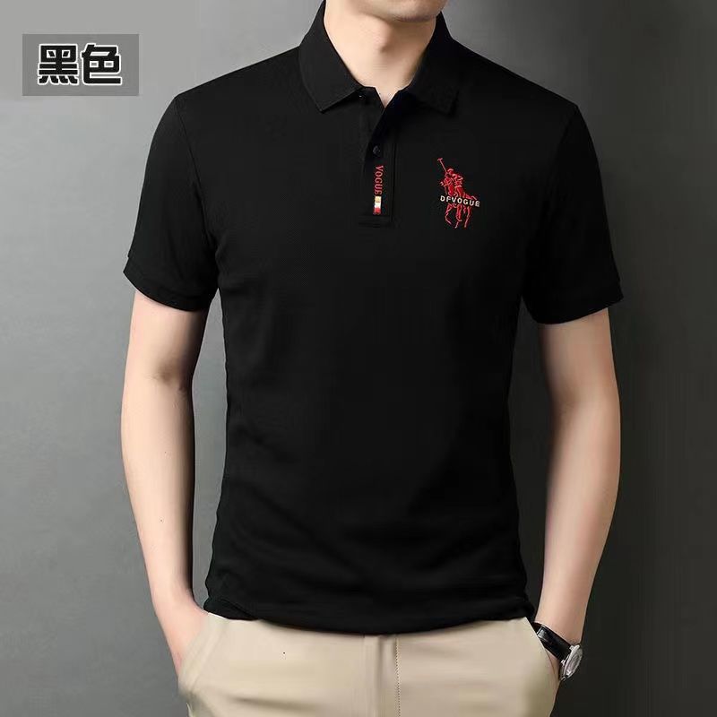 保罗夏季男士短袖t恤翻领刺绣宽松休闲polo衫中青年上衣男装