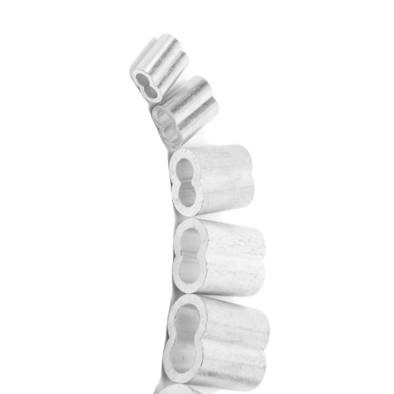 蒙企智品钢丝绳铝套双孔铝扣夹头8字型铝套高清大图