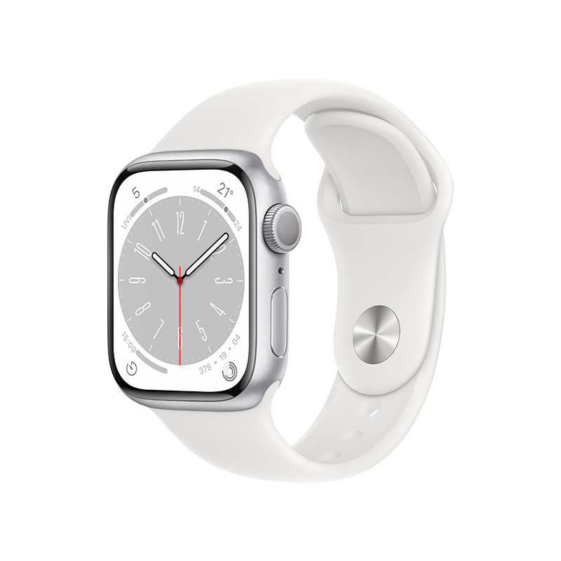 Apple Watch Series 8 智能手表 GPS版 41mm 银色铝金属表壳 运动型表带