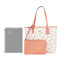 COACH 蔻驰 奢侈品 欧美时尚女士手提包白色彩虹款皮革手提单肩双面托特包