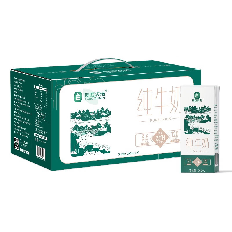 良西农场 3.6纯牛奶200ML*30盒