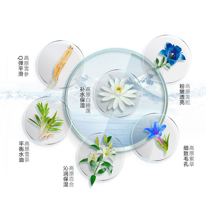 【苏宁超市】CHANDO自然堂喜马拉雅面膜16片雪域紫草雪莲舒缓雪域百合面膜套装清爽修护滋润营养控油平衡护肤套装高清大图