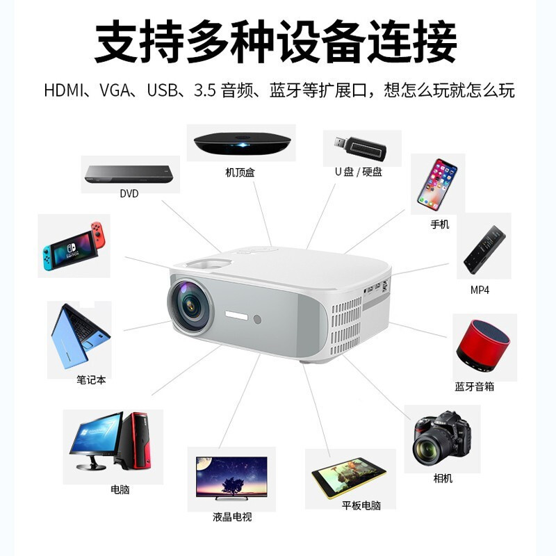 先科(SAST)LCD3000D投影仪家用培训家庭影院无线手机卧室客厅投屏看电视电影投影超清1080P投影机