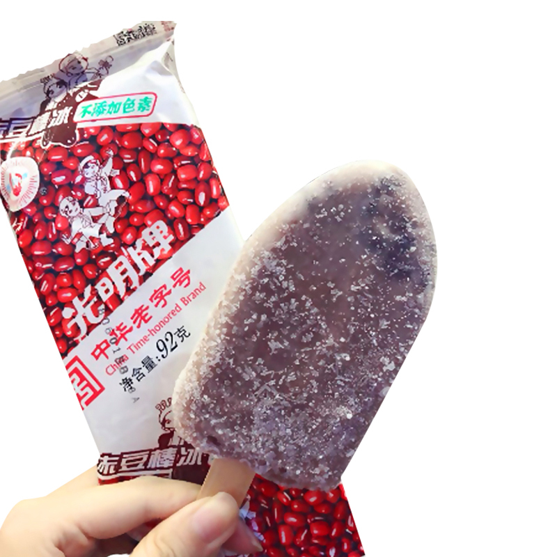 光明 赤豆棒冰92g*30支 冰淇淋雪糕 冰激凌冷饮 生鲜冷饮解暑冰棍