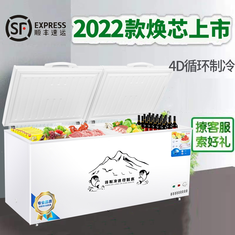 卧式冰柜商用大容量冰箱家用切夫曼冷藏冷冻保鲜冷冻柜
