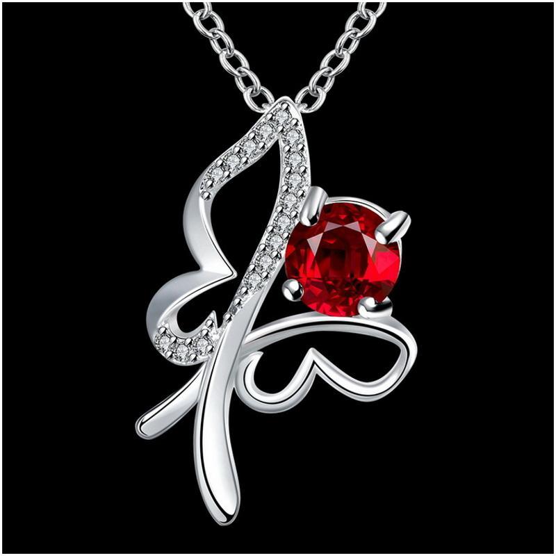 N021Women Silver Necklace 日韩优雅蝴蝶坠项链女锁骨配饰银饰送女朋友七夕情人节礼物