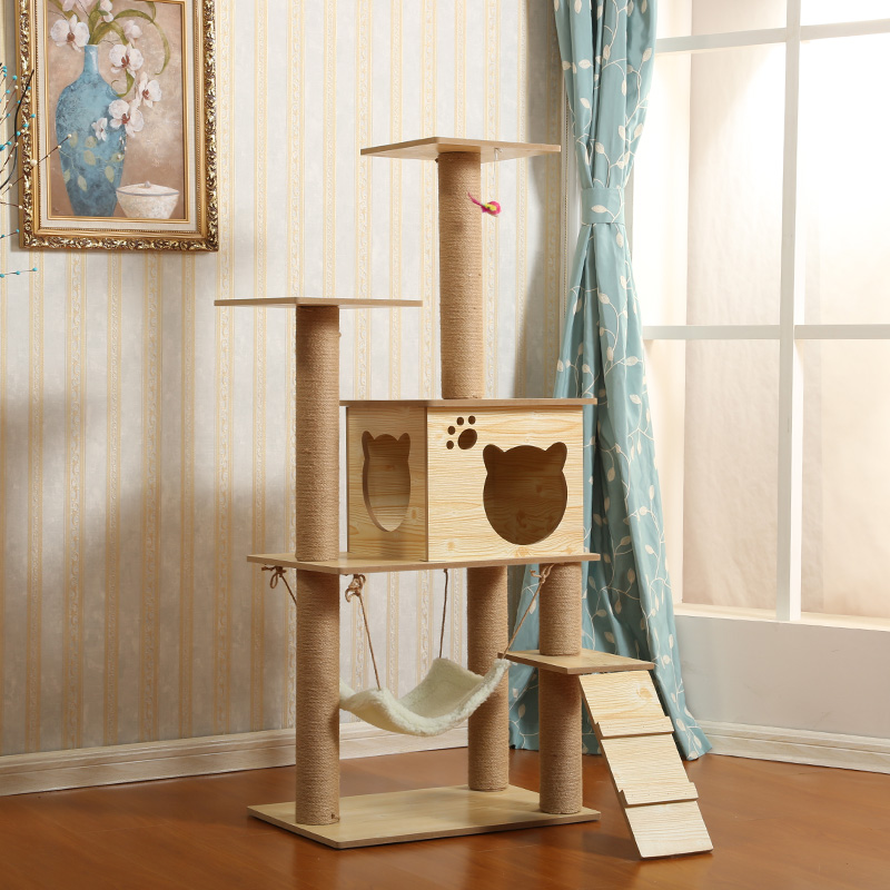 新环保大型一体猫爬架猫树猫跳台猫抓板猫窝剑麻猫抓柱猫玩具高清大图