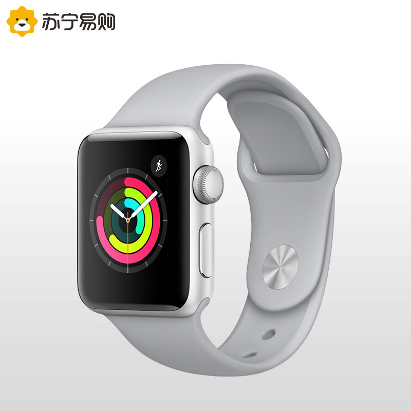 Apple Watch Series3 智能手表(GPS+蜂窝网络款 42毫米 银色铝金属表壳搭配云雾灰色运动型表带 MQQR2CH/A)