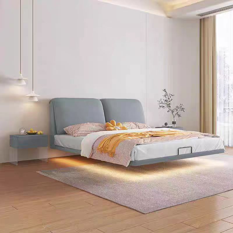 大象耳朵悬浮床现代简约家用主卧室软包双人床小户型带灯时尚婚床高清大图