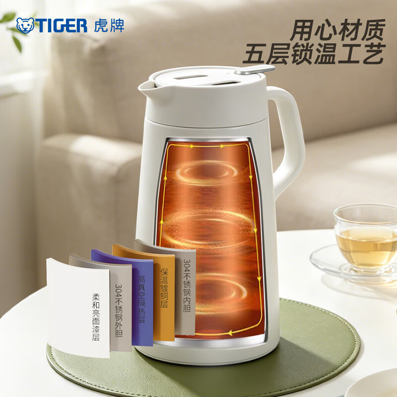 虎牌（TIGER）保温壶 304不锈钢时尚保温壶PWO-A16C 1.6L高清大图