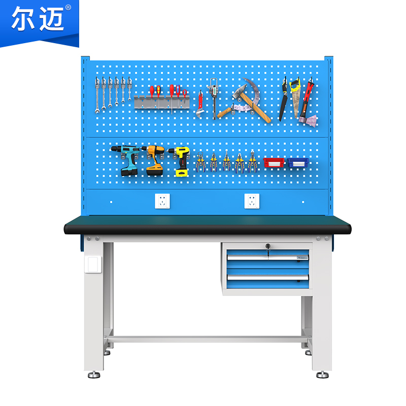 尔迈 重型钳工工作台防静电操作台工厂车间多功能维修工具台 1.8米 D款