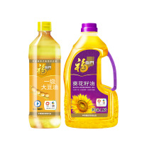 中粮福临门压榨一级葵花籽油1.8L+福临门玉米油900ml