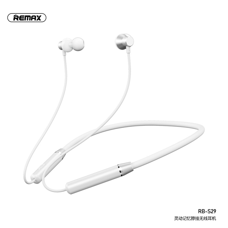 REMAX睿量RB-s29无线蓝牙高音质耳机颈挂脖式运动型跑步入耳头戴超长待机小米vivo华为苹果通用骨传导双耳麦-黑色