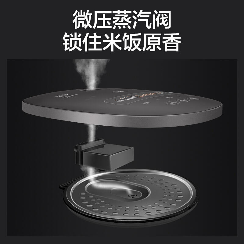 美的(Midea)MB-CFB4080HL电饭煲电饭锅IH立体电磁加热微压香甜饭4L升米汤煲定时预约精铁釜(线下同款)
