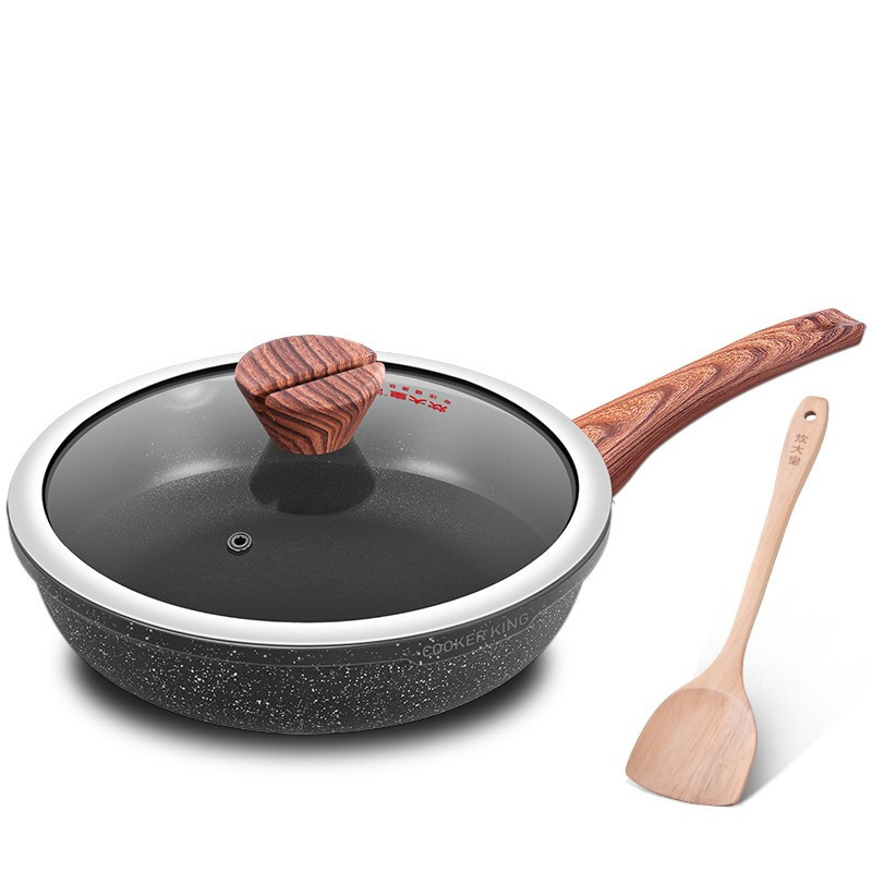 炊大皇平底锅煎锅 耐磨易洁牛排煎蛋不粘深煎锅28cm 电磁炉通用 B50144