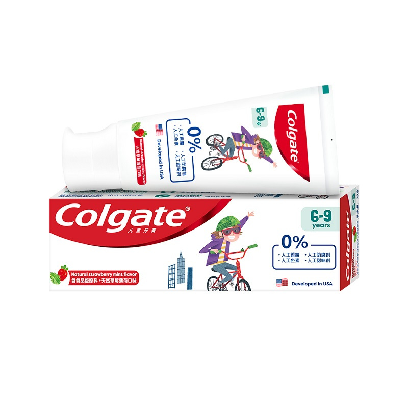 高露洁(Colgate)儿童护理 儿童牙膏婴儿无添加水果味换牙期防蛀健齿(6-9岁)70g