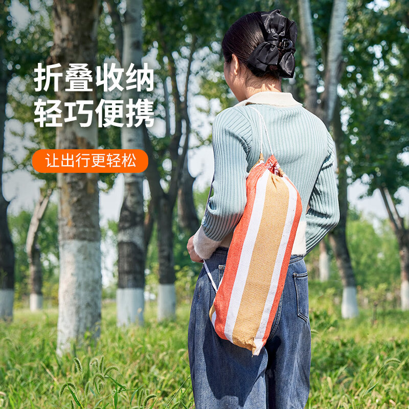 尚烤佳吊床加厚帆布大承重平衡木设计防侧翻飘逸橙款SKJ-571高清大图