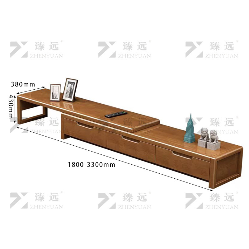 臻远 ZY-DSG-001 简约实木电视柜可伸缩电视柜
