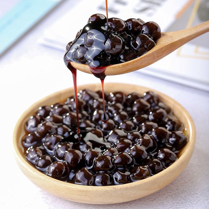 源珍快煮珍珠琥珀波霸珍珠奶茶原料珍珠粉圆黑珍珠非免煮珍珠源珍08黑