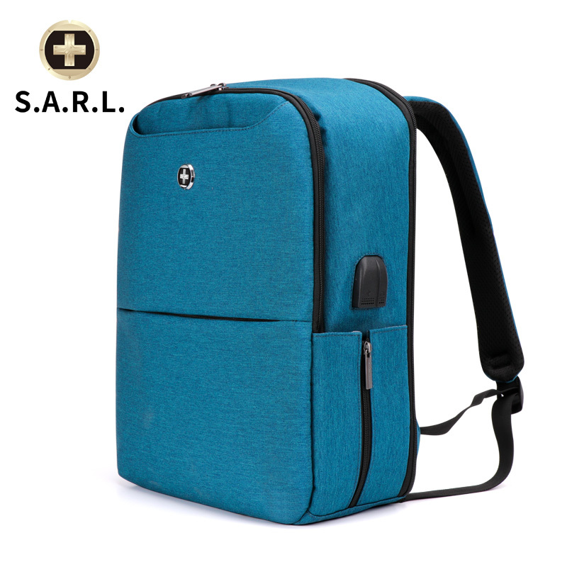 S.A.R.L商务双肩电脑包15.6英寸笔记本时尚潮流旅行包大容量SW-58016蓝色