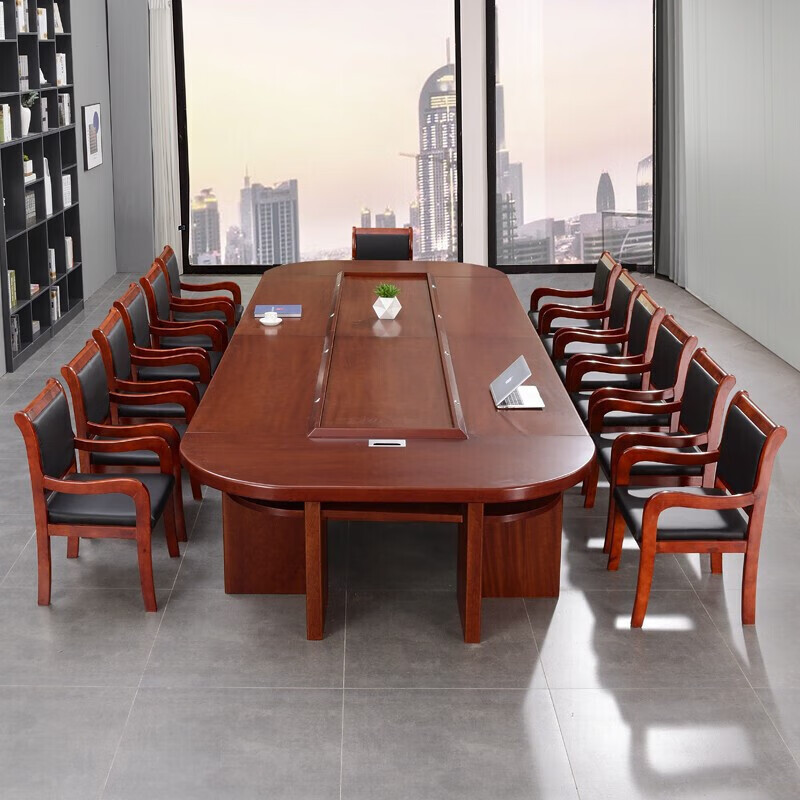 科野椭圆形办公洽谈桌会客接待油漆贴实木皮会议桌ky18020米会议桌不