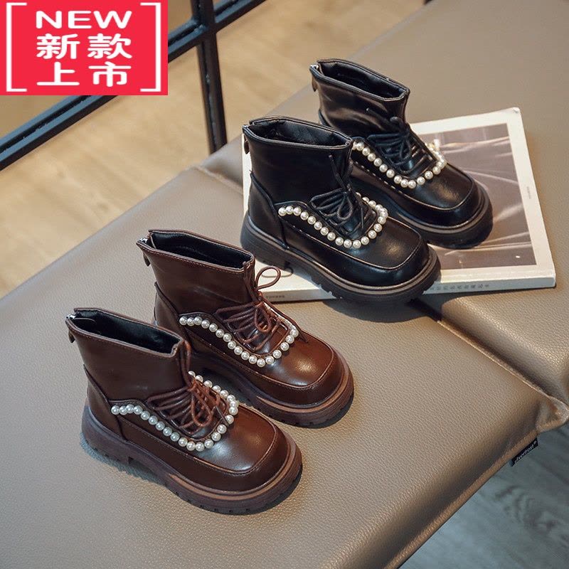 可莉允儿童靴子女童马丁靴加绒2022秋冬公主鞋韩版小女孩二棉冬靴子童鞋图片