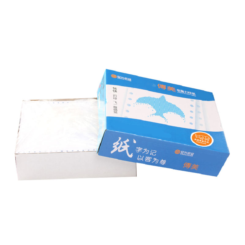传美 两层无等分 白 有撕边 电脑打印纸 241-2-1000页 （单位：箱）