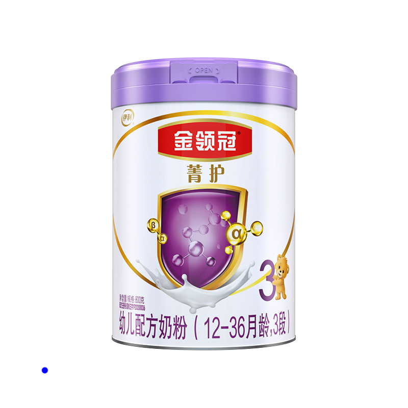 伊利(YILI) 金领冠菁护系列 幼儿配方奶粉 3段(1-3岁幼儿适用)800克*1罐