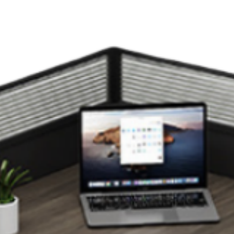 乐琪艺屏风工位+床木质张高清大图