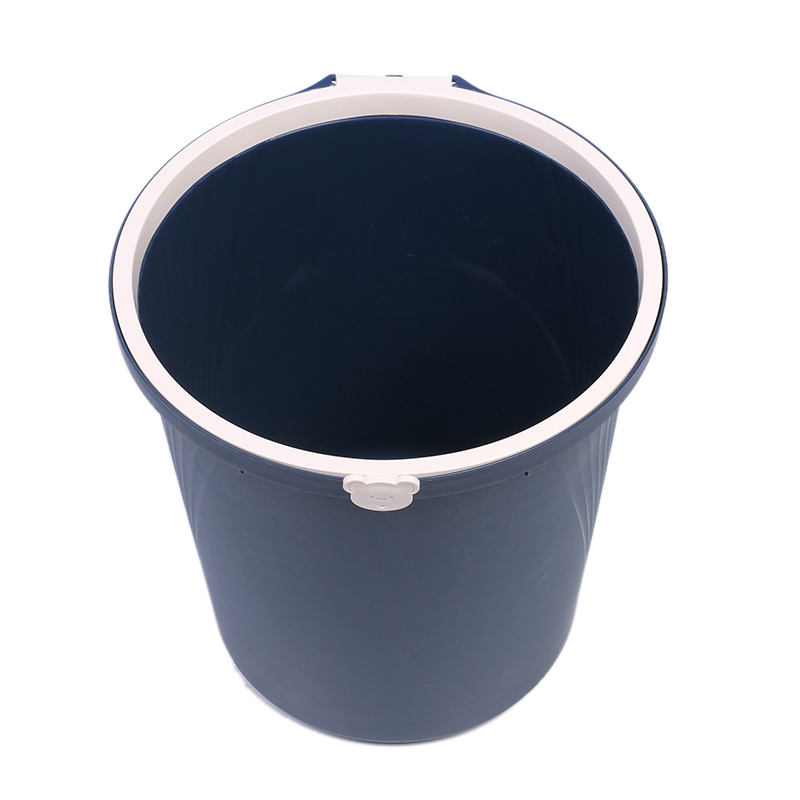 鲸轩 J601 26.5*27.5*20.5cm 12L 简约圆形压圈式垃圾桶(计价单位:个)蓝色高清大图