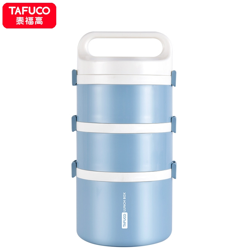 日本泰福高(TAFUCO)新品保温饭盒304不锈钢防溢叠叠乐发泡便携饭盒多层便当盒上班族学生 保温桶成人饭盒