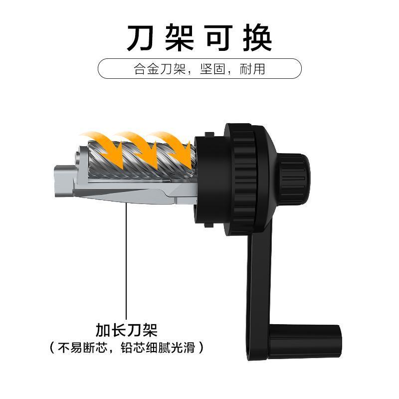 素描削笔器美术专用削笔器手摇卷笔刀笔刨碳笔专用耐用削笔刀 宗茂素描专用削笔器(经典黑+刀架)