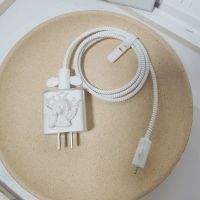 翅膀款-白线-巴洛克 苹果12/promax ipad2020苹果13/12promax数据线保护线20w缠绕器充电头硅