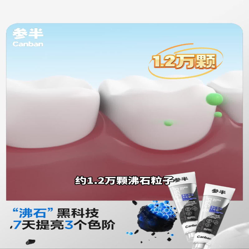 参半5倍去烟渍沸石净齿牙膏140g*2支 冰感防蛀 美白牙齿高清大图