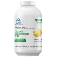 百合康牌褪黑素维生素B6胶囊80粒/瓶 改善睡眠 失眠睡眠状况不佳的成人中老年人老人保健食品非退黑素片褪黑素片